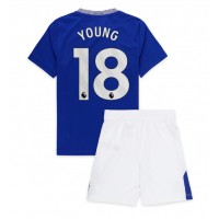 Everton Ashley Young #18 Heimtrikotsatz Kinder 2024-25 Kurzarm (+ Kurze Hosen)